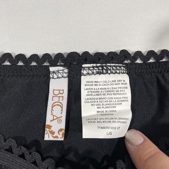 NEW Becca [ Large ] Color Play Lace-Up Hipster Bikini Bottoms in‎ Black - Picture 9 of 12